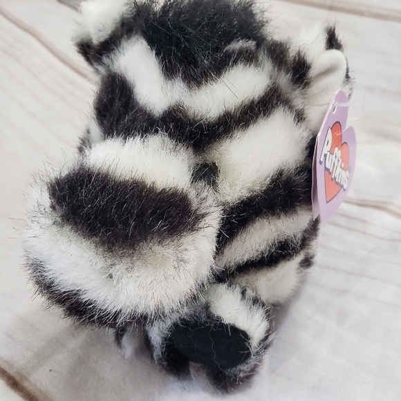 Swibco Puffkins Zack Zebra 4.5" Beanbag Plush Stuffed Animal 1997 With Tag - Picture 11 of 11